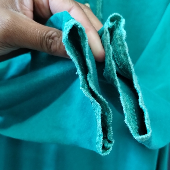 • Lauren Brooke Women L Green inner shoulder pads  Long Sleeve 10 Buttons Top - Picture 5 of 11